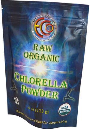 Chlorella Powder, Raw Organic 4 oz (113 g) by Earth Circle Organics, 補品，超級食品，小球藻粉，有機小球藻 HK 香港