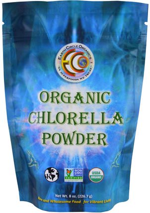 Organic Chlorella Powder, 8 oz (226.7 g) by Earth Circle Organics, 補品，超級食品，小球藻 HK 香港