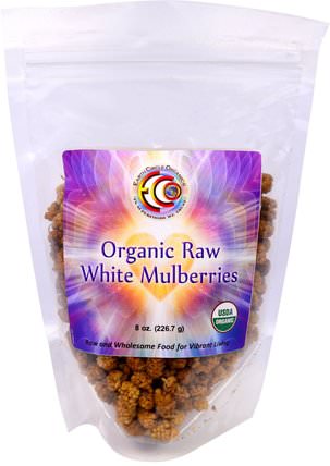 Organic Raw White Mulberries, 8 oz (226.7 g) by Earth Circle Organics, 補品，桑椹 HK 香港