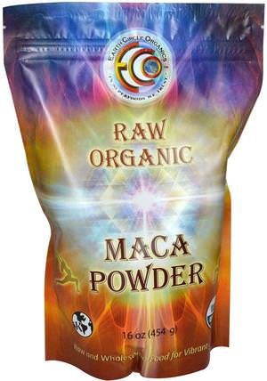 Raw Organic Maca Powder, 16 oz (454 g) by Earth Circle Organics, 補品，adaptogen，超級食品 HK 香港