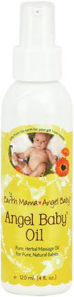 Angel Baby Oil, 4 fl oz (120 ml) by Earth Mama Angel Baby, 兒童健康，尿布，嬰兒爽身粉油 HK 香港