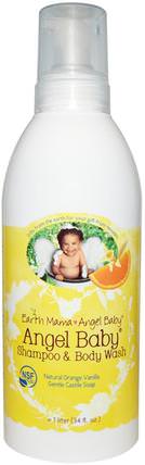 Angel Baby Shampoo & Body Wash, Natural Orange Vanilla, 34 fl oz (1 l) by Earth Mama Angel Baby, 兒童健康，兒童洗澡，洗髮水，兒童洗髮水 HK 香港