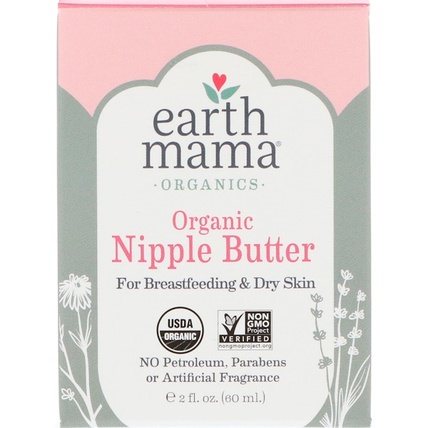 Natural Nipple Butter, 2 fl oz (60 ml) by Earth Mama Angel Baby, 兒童健康，嬰兒餵養，母乳喂養 HK 香港
