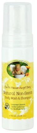 Natural Non-Scents Shampoo & Body Wash, Unscented Calendula, 5.3 fl oz (160 ml) by Earth Mama Angel Baby, 兒童健康，兒童洗澡，洗髮水，兒童洗髮水 HK 香港