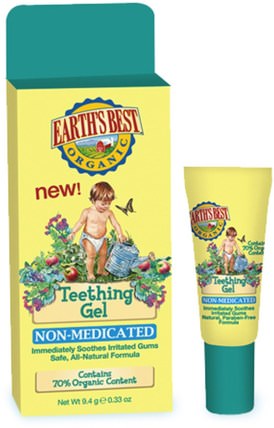 Teething Gel, 0.33 oz (9.4 g) by Earths Best, 兒童健康，嬰兒出牙，嬰兒口腔護理 HK 香港