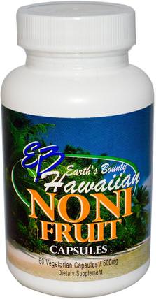 Noni Fruit, Hawaiian, 500 mg, 60 Veggie Caps by Earths Bounty, 草藥，諾麗果汁提取物，諾麗膠囊 HK 香港