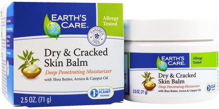 Dry & Cracked Skin Balm, 2.5 oz (71 g) by Earths Care, 洗澡，美容，乳木果油 HK 香港