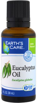 Eucalyptus Oil, 1 fl oz (30 ml) by Earths Care, 沐浴，美容，香薰精油，桉樹油 HK 香港
