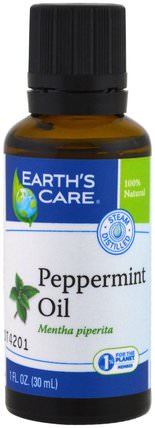Peppermint Oil, 1 fl oz (30 ml) by Earths Care, 沐浴，美容，香薰精油，薄荷油 HK 香港