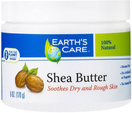 Shea Butter, 100% Pure, 6 oz (170 g) by Earths Care, 洗澡，美容，乳木果油 HK 香港