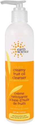 A-D-E Creamy Fruit Oil Cleanser, Dry/Sensitive Skin, 8 fl oz (237 ml) by Earth Science, 美容，面部護理，洗面奶 HK 香港