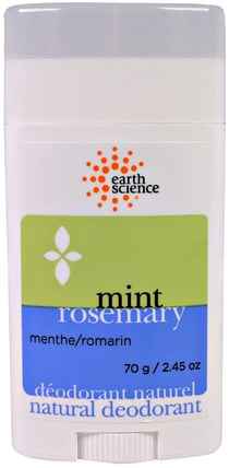 Natural Deodorant, Mint Rosemary, 2.45 oz (70 g) by Earth Science, 洗澡，美容，除臭劑 HK 香港
