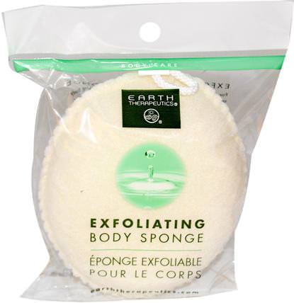 Exfoliating Body Sponge, 1 Sponge by Earth Therapeutics, 洗澡，美容，沐浴海綿和刷子 HK 香港