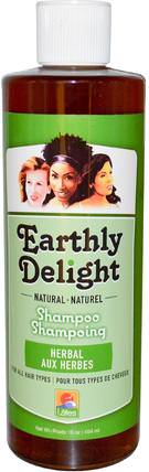 Natural Shampoo, For All Hair Types, Herbal, 16 fl oz (454 ml) by Earthly Delight, 洗澡，美容，頭髮，頭皮，洗髮水，護髮素，lafes天然身體護理 HK 香港