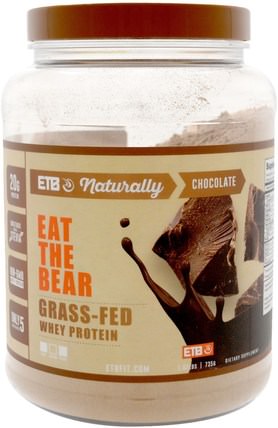 Grass-Fed Whey Protein, Chocolate, 1.62 lbs (735 g) by Eat the Bear, 運動，補品，乳清蛋白 HK 香港