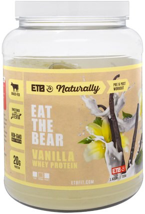 Grass-Fed Whey Protein, Vanilla, 1.62 lbs (735 g) by Eat the Bear, 補充劑，乳清蛋白 HK 香港