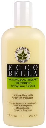Hair and Scalp Therapy Conditioner, Green Tea and Neem, 8 fl oz (200 ml) by Ecco Bella, 美容，水楊酸，頭髮，頭皮，洗髮水，護髮素 HK 香港