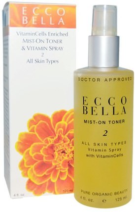 Mist-On Toner & Vitamin Spray 2, 4 fl oz (120 ml) by Ecco Bella, 美容，面部護理，皮膚類型抗衰老皮膚 HK 香港