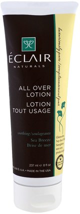 All Over Lotion, Soothing, Sea Breeze, 8 fl oz (237 ml) by Eclair Naturals, 健康，皮膚，潤膚露 HK 香港
