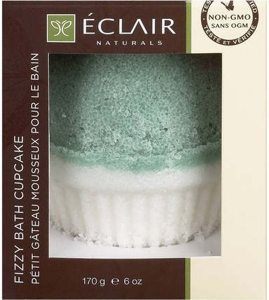 Fizzy Bath Cupcake, Eucalyptus, Rosemary & Mint, 6 oz (170 g) by Eclair Naturals, 洗澡，美容，浴鹽 HK 香港