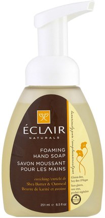 Foaming Hand Soap, Shea Butter & Oatmeal, 8.5 fl oz (251 ml) by Eclair Naturals, 洗澡，美容，肥皂 HK 香港