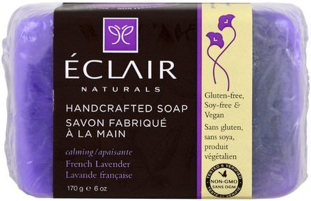 Handcrafted Soap, French Lavender, 6 oz (170 g) by Eclair Naturals, 洗澡，美容，肥皂 HK 香港
