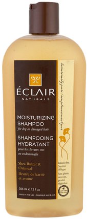 Moisturizing Shampoo, Shea Butter & Oatmeal, 12 fl oz (355 ml) by Eclair Naturals, 洗澡，美容，頭髮，頭皮，洗髮水 HK 香港