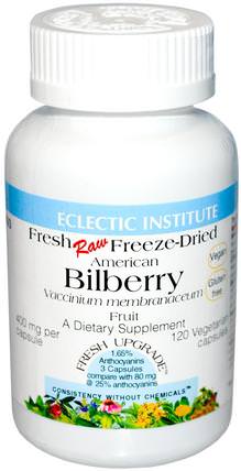 American Bilberry, 400 mg, 120 Veggie Caps by Eclectic Institute, 健康，眼部護理，視力保健，越橘 HK 香港