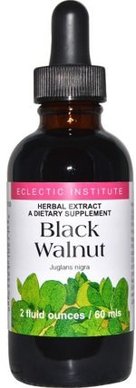 Black Walnut, 2 fl oz (60 ml) by Eclectic Institute, 草藥，黑胡桃 HK 香港
