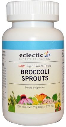 Broccoli Sprouts, 270 mg, 150 Veggie Caps by Eclectic Institute, 補充劑，抗氧化劑，西蘭花十字花科 HK 香港