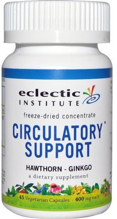 Circulatory Support, Hawthorn - Ginkgo, 400 mg, 45 Veggie Caps by Eclectic Institute, 健康，辣椒（辣椒），辣椒 HK 香港
