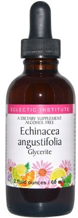 Echinacea Angustifolia Glycerite, Alcohol Free, 2 fl oz (60 ml) by Eclectic Institute, 補充劑，抗生素，紫錐花液體 HK 香港