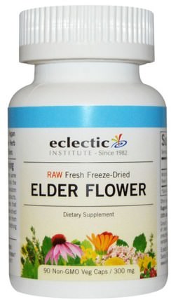 Elder Flower, 300 mg, 90 Non-GMO Veggie Caps by Eclectic Institute, 健康，感冒流感和病毒，接骨木（接骨木） HK 香港