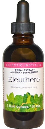 Eleuthero, 2 fl oz (60 ml) by Eclectic Institute, 補充劑，adaptogen，感冒和病毒，人參，eleuthero HK 香港