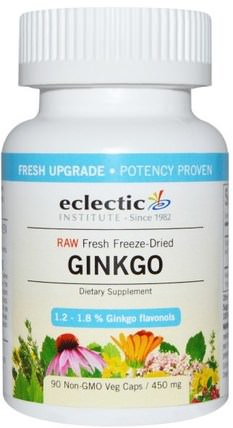 Ginkgo, 450 mg, 90 Non-GMO Veggie Caps by Eclectic Institute, 草藥，銀杏葉 HK 香港