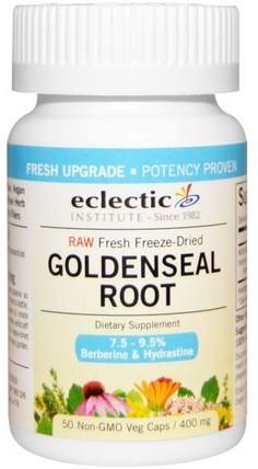 Goldenseal Root, 400 mg, 50 Veg Caps by Eclectic Institute, 草藥，黃金根 HK 香港