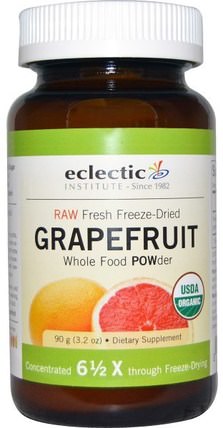 Grapefruit Powder, Raw, 3.2 oz (90 g) by Eclectic Institute, 補充劑，抗氧化劑，纖維，葡萄柚 HK 香港