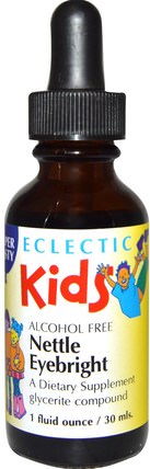 Kids, Nettle Eyebright, Alcohol Free, 1 fl oz (30 ml) by Eclectic Institute, 草藥，蕁麻刺痛，蕁麻根 HK 香港