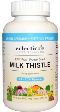 Milk Thistle, 600 mg, 240 Non-GMO Veggie Caps by Eclectic Institute, 健康，排毒，奶薊（水飛薊素） HK 香港