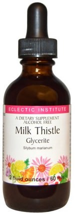 Milk Thistle Glycerite, Alcohol Free, 2 fl oz (60 ml) by Eclectic Institute, 健康，排毒，奶薊（水飛薊素），牛奶薊液 HK 香港