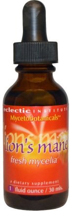 Mycetobotanicals, Lions Mane, 1 fl oz (30 ml) by Eclectic Institute, 補品，藥用蘑菇，獅子鬃毛蘑菇 HK 香港