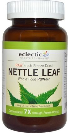 Nettle Leaf, Whole Food Powder, 2.1 oz (60 g) by Eclectic Institute, 草藥，蕁麻刺痛 HK 香港