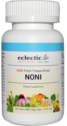 Noni, 375 mg, 100 Non GMO Veggie Caps by Eclectic Institute, 草藥，諾麗果汁提取物，諾麗膠囊 HK 香港