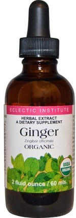 Organic Ginger, 2 fl oz (60 ml) by Eclectic Institute, 草藥，姜根 HK 香港