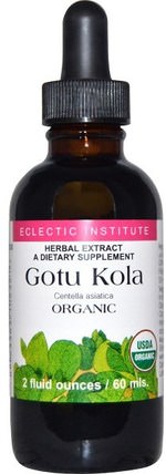 Organic Gotu Kola, 2 fl oz (60 ml) by Eclectic Institute, 健康，女性，曲張靜脈治療，gotu kola HK 香港