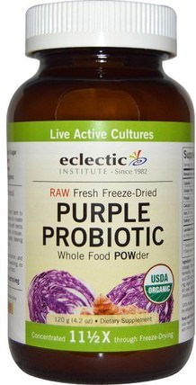 Purple Probiotic, Whole Food Powder, 4.2 oz (120 g) by Eclectic Institute, 補充劑，益生菌，穩定的益生菌 HK 香港