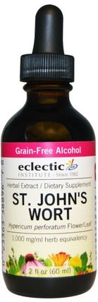 St. Johns Wort, Grain-Free Alcohol, 2 fl oz (60 ml) by Eclectic Institute, 草藥，聖。約翰斯麥汁 HK 香港