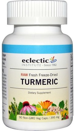 Turmeric, 395 mg, 90 Non-GMO Veggie Caps by Eclectic Institute, 補充劑，抗氧化劑，薑黃素 HK 香港