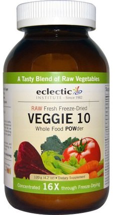 Veggie 10, Whole Food Powder, 4.2 oz (120 g) by Eclectic Institute, 補充劑，抗氧化劑，水果提取物，超級水果，蔬菜 HK 香港