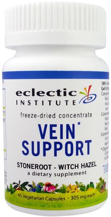Vein Support, Stoneroot - Witch Hazel, 305 mg, 45 Veggie Caps by Eclectic Institute, 健康，女性，靜脈曲張的護理 HK 香港